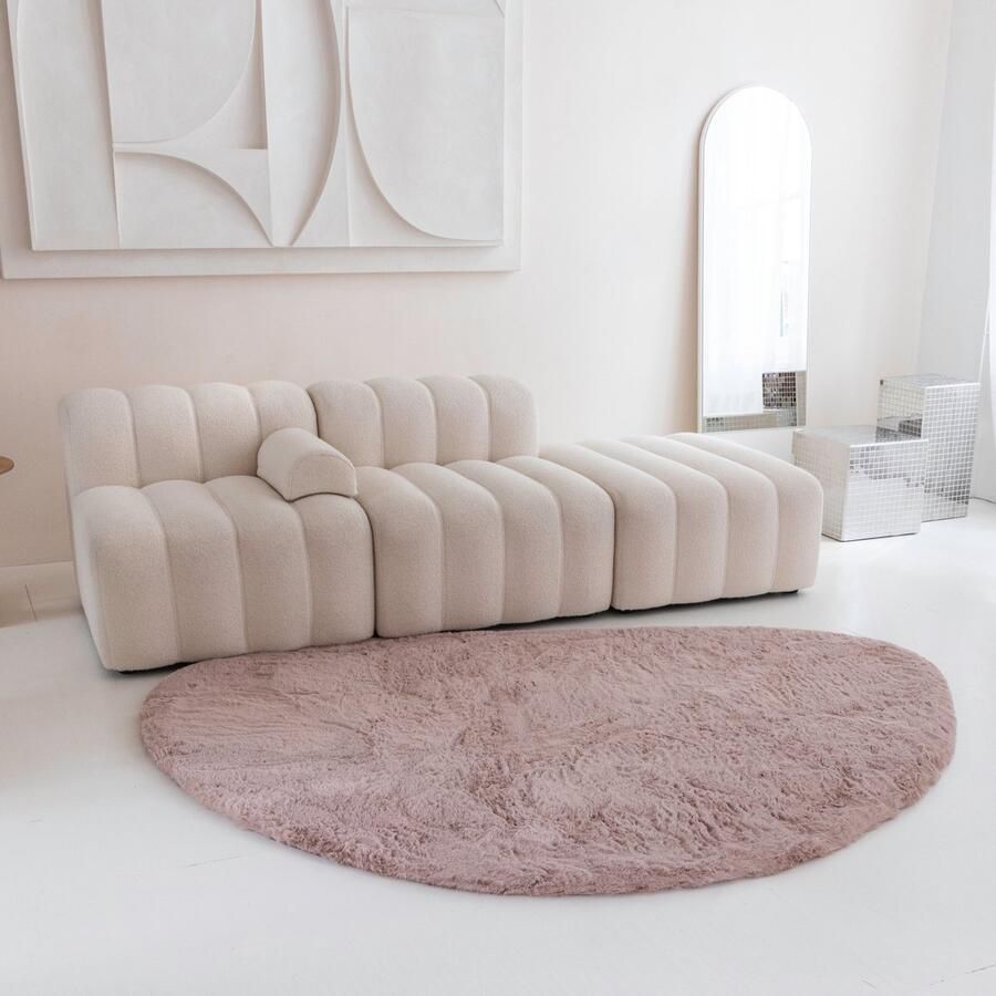 Grandstone Rabbit Fur Vloerkleed Stone Tapijt 80 x 115 cm Roze