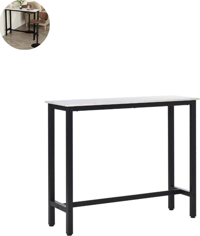 GranMaison Bartafel keuken Bartafel Set Barkruk Barstoel Keukenstoel Voetsteun Zwart