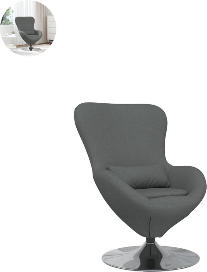 GranMaison Draaifauteuil Relaxzetel Relaxstoel Relaxfauteuil Stoel Met armleuning Voor één Persoon Fluweel Donkergrijs