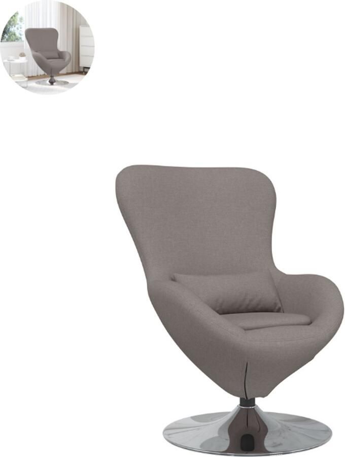 GranMaison Draaifauteuil Relaxzetel Relaxstoel Relaxfauteuil Stoel Met armleuning Voor één Persoon Fluweel Taupe