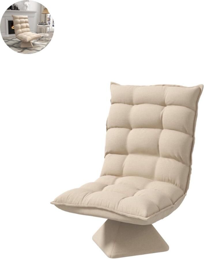 GranMaison Fauteuil Relaxstoel Relaxfauteuil Stoel Met armleuning Voor één Persoon Beige