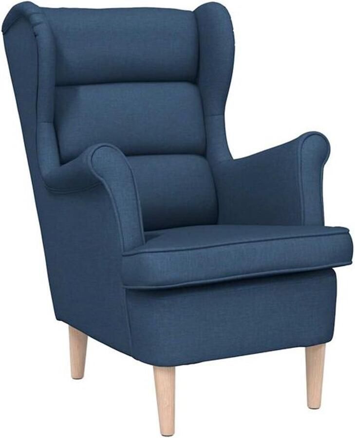 GranMaison Fauteuil Relaxstoel Relaxfauteuil Stoel Met armleuning Voor één Persoon Blauw - Foto 3