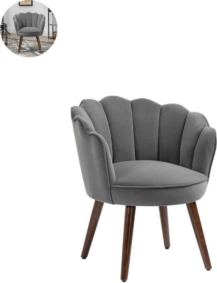 GranMaison Fauteuil Relaxstoel Relaxfauteuil Stoel Met armleuning Voor één Persoon Donkergrijs