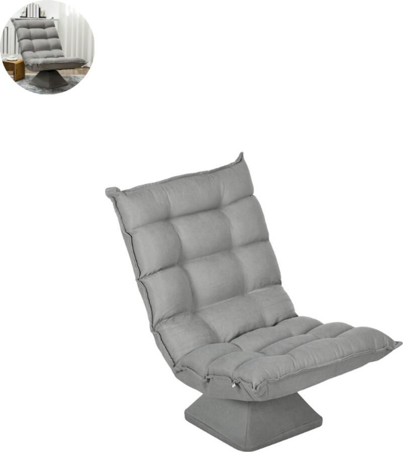 GranMaison Fauteuil Relaxstoel Relaxfauteuil Stoel Met armleuning Voor één Persoon Grijs