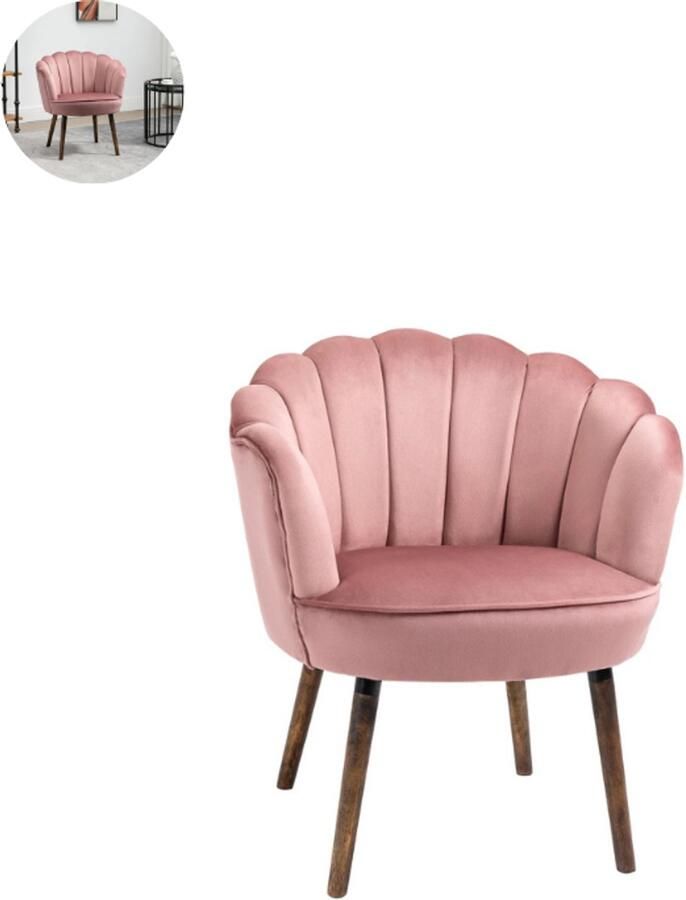 GranMaison Fauteuil Relaxstoel Relaxfauteuil Stoel Met armleuning Voor één Persoon Roze