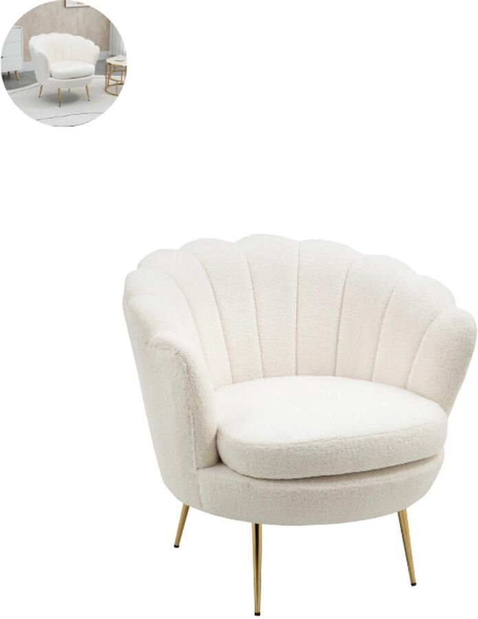 GranMaison Fauteuil Relaxstoel Relaxfauteuil Stoel Met armleuning Voor één Persoon Wit