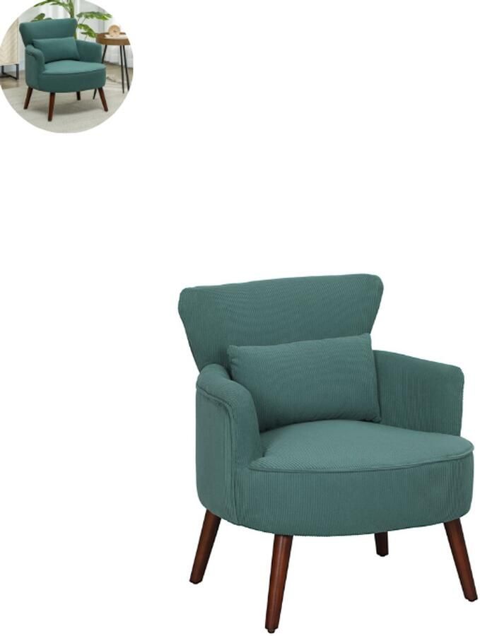 GranMaison Fauteuil Relaxzetel Relaxstoel Relaxfauteuil Stoel Voor één Persoon Donkergroen