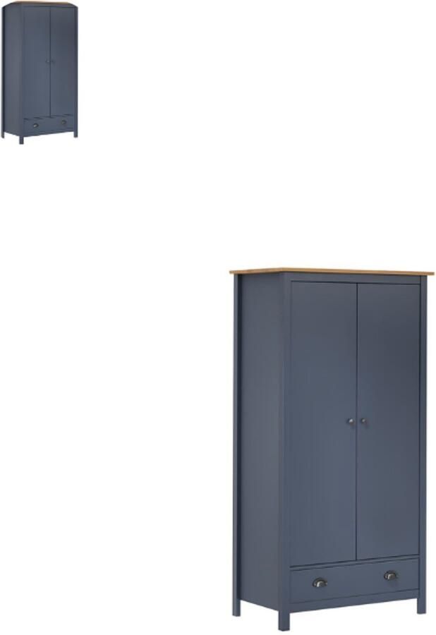 GranMaison Kledingkast Slaapkamer Kledingkasten Ladekasten Commode Organizer Massief Grijs