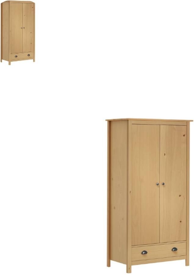 GranMaison Kledingkast Slaapkamer Kledingkasten Ladekasten Commode Organizer Massief Honingbruin