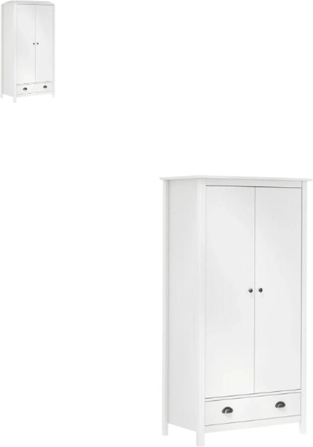 GranMaison Kledingkast Slaapkamer Kledingkasten Ladekasten Commode Organizer Massief Wit