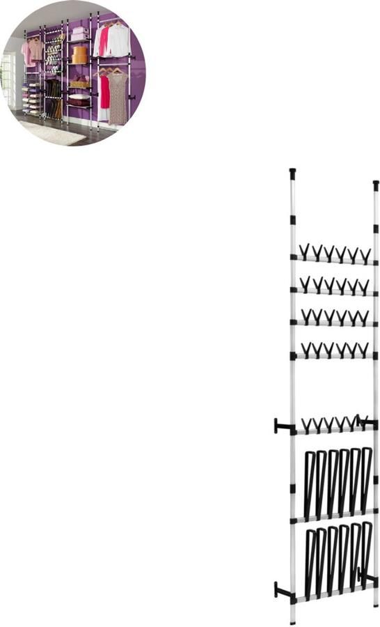 GranMaison Laarzenrek Schoenenrek Opbergrek voor Laarzen Ruimtebesparend Laarzenstandaard Aluminium