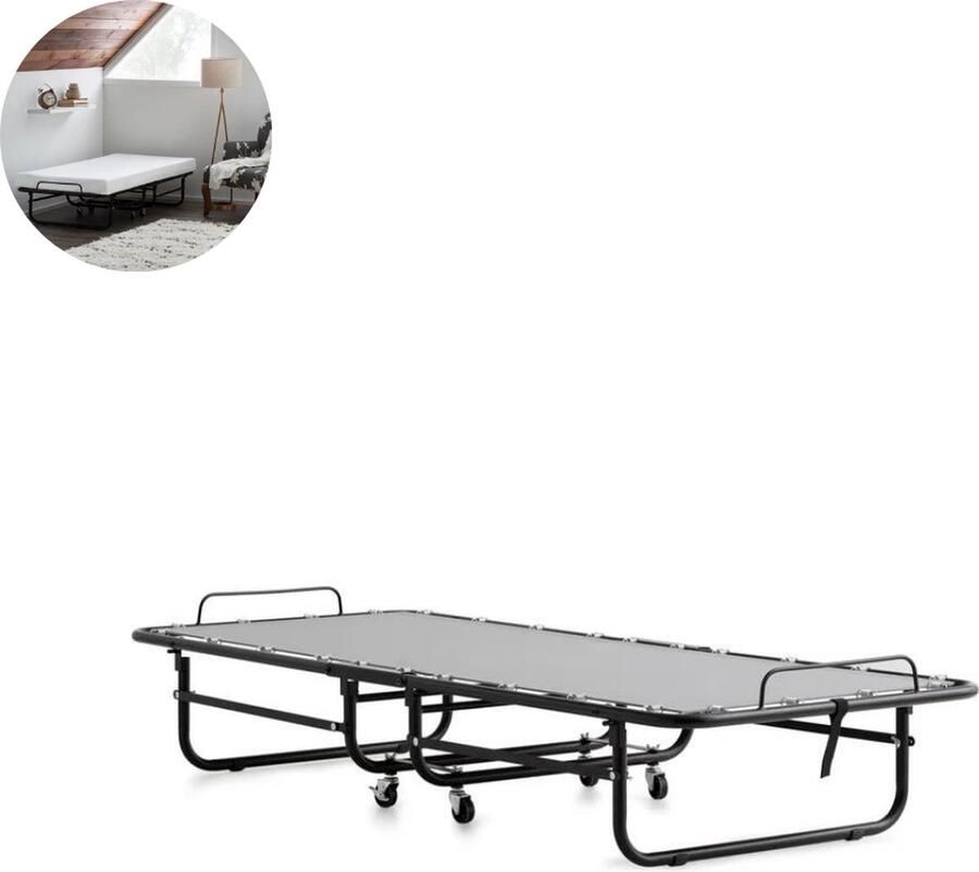 GranMaison Opklapbed Traagschuimmatrasbed Opklapbaar Logeerbed Stevig Metalen Framebed Draagbaar Opklapbed -Volwassenen Opklapbed Kinderen Opklapbed 1-persoons opklapbed