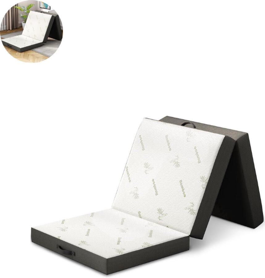 GranMaison Opvouwbare Matras 3-Delig Volwassen Vouwmatras logeermatras Opvouwbaar Zetelbed Logeermatrassen Logeer matras Opvouwbaar Logeerbed 1 persoons