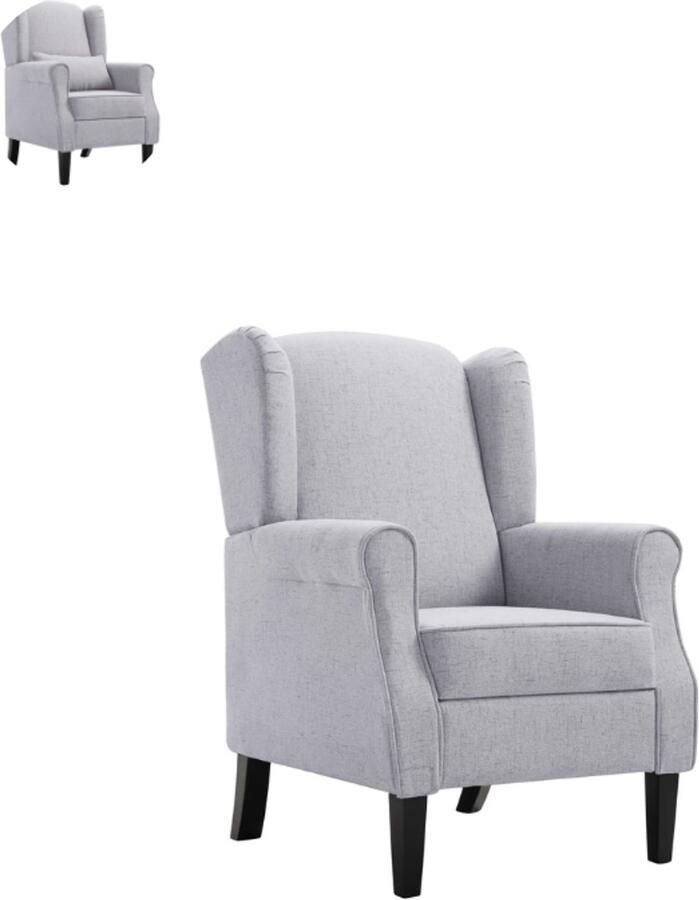 GranMaison Relaxfauteuil Fauteuil Relaxstoel Stoel Met armleuning Voor één Persoon Zeer comfortabel Lichtgrijs
