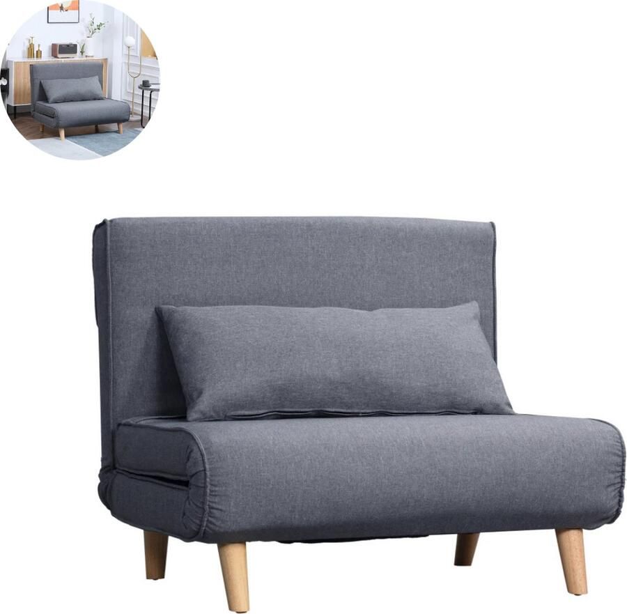 LBB Slaapstoel Uitklapbare 1 persoons Bed of Slaapstoel Zetelbed Zeer comfortabel Vouwbed Grijs Logeerbed slaapfauteuil slaapbank opvouwbaar - Foto 4