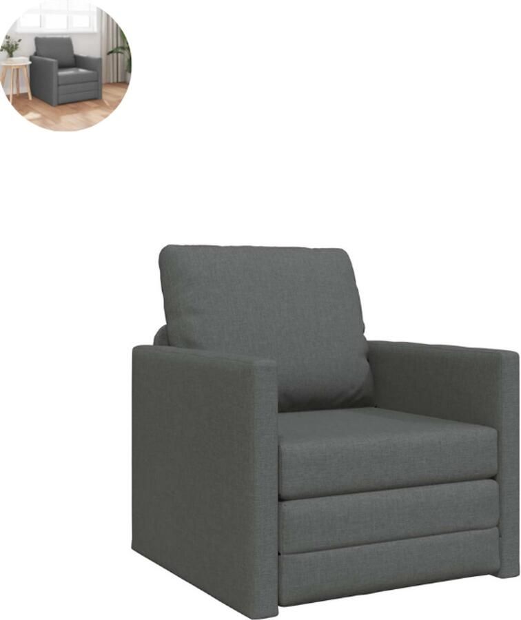 GranMaison Slaapstoel Uitklapbaar Slaapbank Logeerbed Zetelbed Slaapfauteuil Vouwbed 1 persoons Zeer comfortabel Donkergrijs