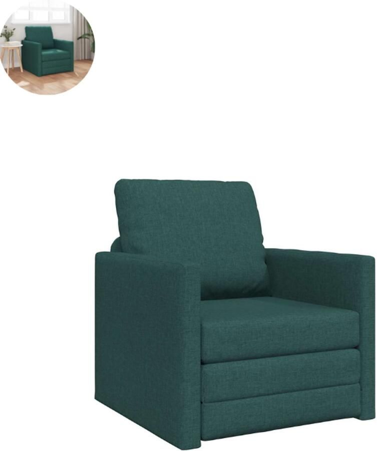 GranMaison Slaapstoel Uitklapbaar Slaapbank Logeerbed Zetelbed Slaapfauteuil Vouwbed 1 persoons Zeer comfortabel Donkergroen