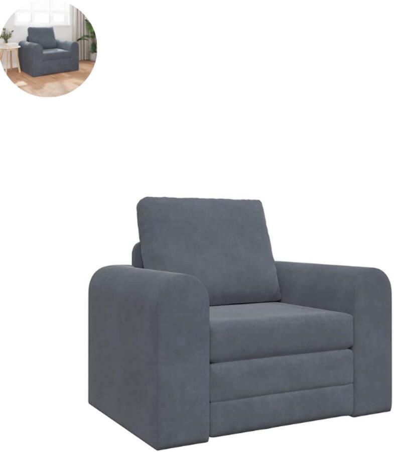 GranMaison Slaapstoel Uitklapbaar Slaapbank Logeerbed Zetelbed Slaapfauteuil Vouwbed 1 persoons Zeer comfortabel Donkergrijs