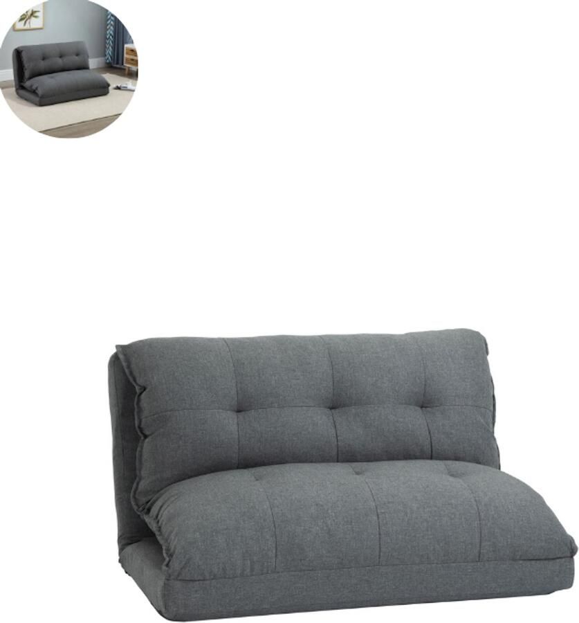 GranMaison Slaapstoel Uitklapbaar Slaapbank Logeerbed Zetelbed Slaapfauteuil Vouwbed 1 persoons Zeer comfortabel Grijs