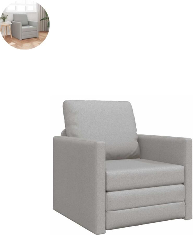 GranMaison Slaapstoel Uitklapbaar Slaapbank Logeerbed Zetelbed Slaapfauteuil Vouwbed 1 persoons Zeer comfortabel Wolken grijs