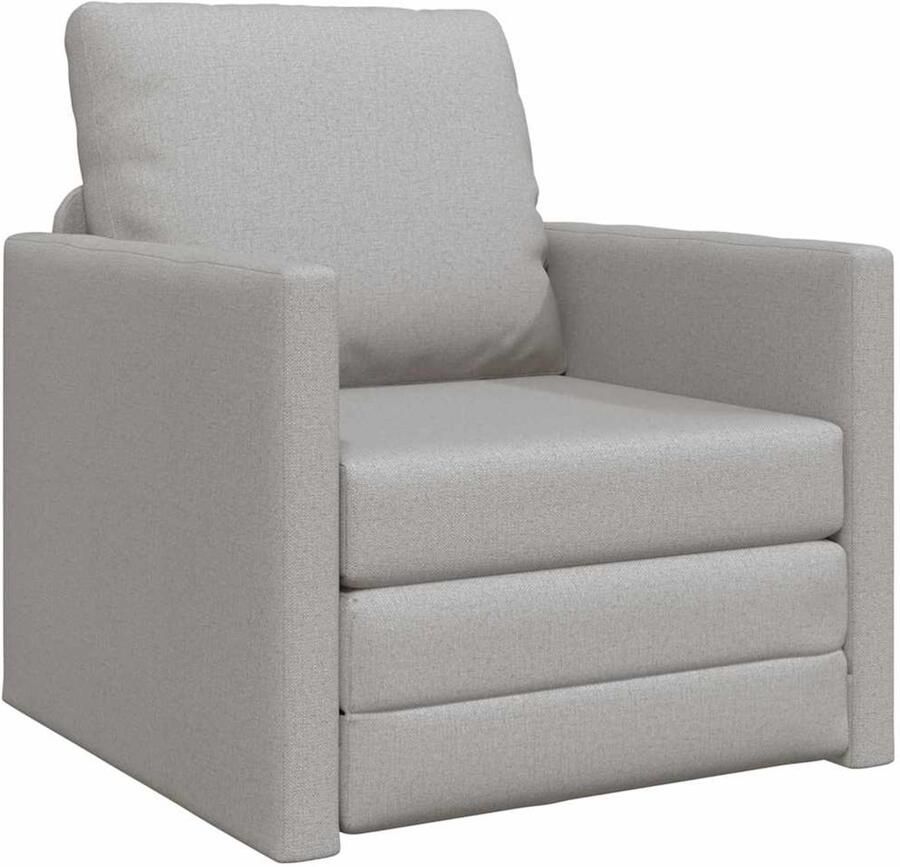 GranMaison Slaapstoel Uitklapbaar Slaapbank Logeerbed Zetelbed Slaapfauteuil Vouwbed 1 persoons Zeer comfortabel Wolken grijs