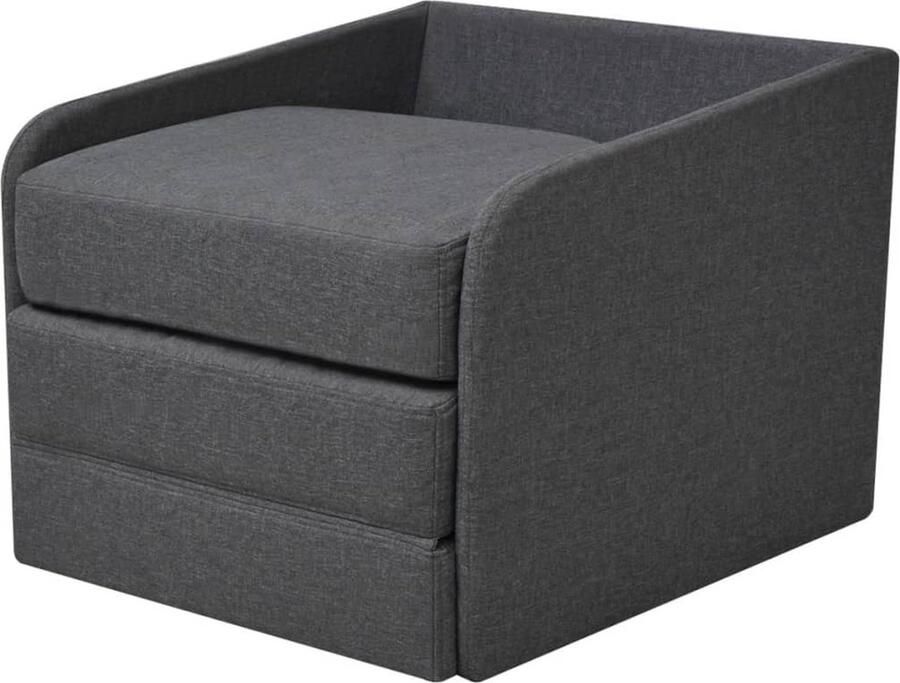 GranMaison Slaapstoel Uitklapbaar Slaapbank Logeerbed Zetelbed Slaapfauteuil Vouwbed 1 persoons Zeer comfortabel Donkergrijs - Foto 7