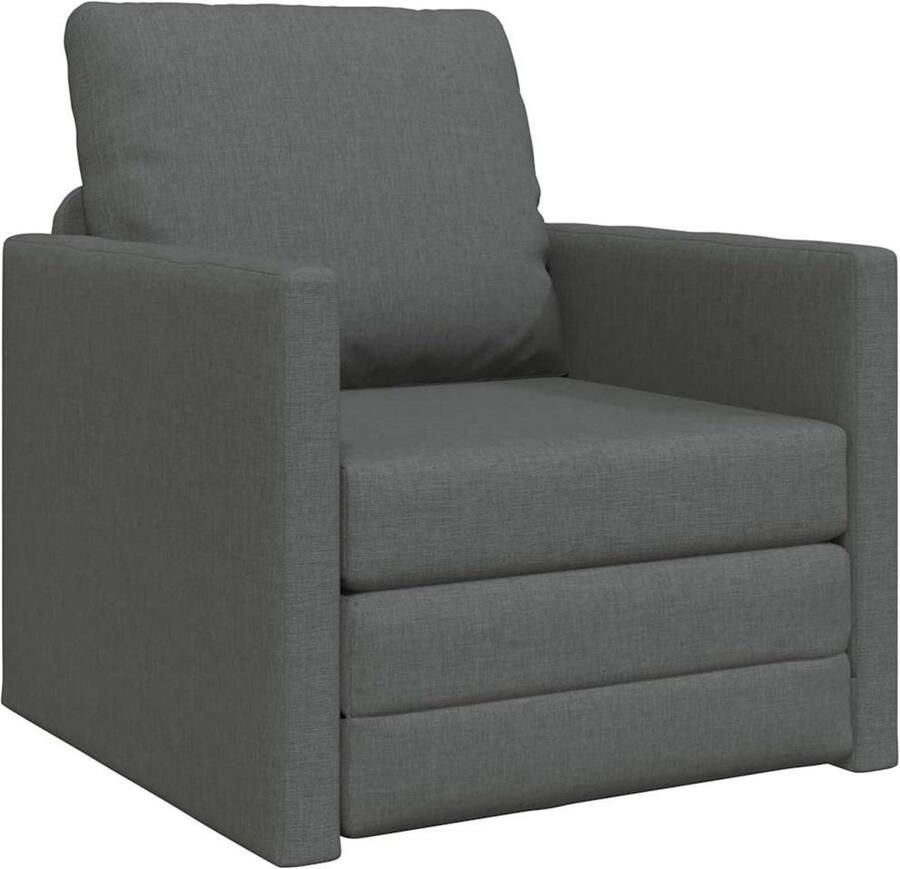 GranMaison Slaapstoel Uitklapbaar Slaapbank Logeerbed Zetelbed Slaapfauteuil Vouwbed 1 persoons Zeer comfortabel Donkergrijs - Foto 3