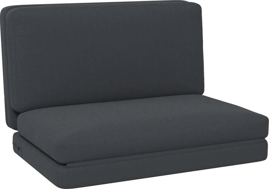 GranMaison Slaapstoel Uitklapbaar Slaapbank Logeerbed Zetelbed Slaapfauteuil Vouwbed 1 persoons Zeer comfortabel Donkergrijs - Foto 9