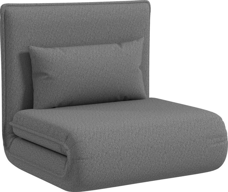 LBB Slaapstoel Uitklapbare 1 persoons Bed of Slaapstoel Zetelbed Zeer comfortabel Vouwbed Grijs Logeerbed slaapfauteuil slaapbank opvouwbaar - Foto 11