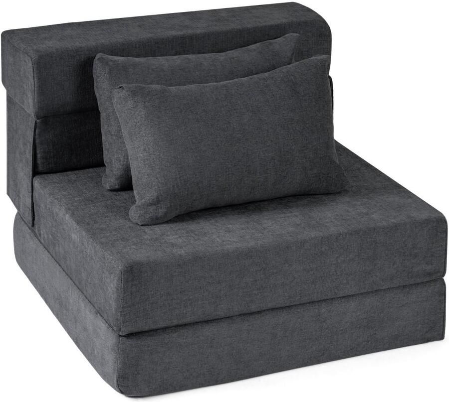 LBB Slaapstoel Uitklapbare 1 persoons Bed of Slaapstoel Zetelbed Zeer comfortabel Vouwbed Grijs Logeerbed slaapfauteuil slaapbank opvouwbaar - Foto 10