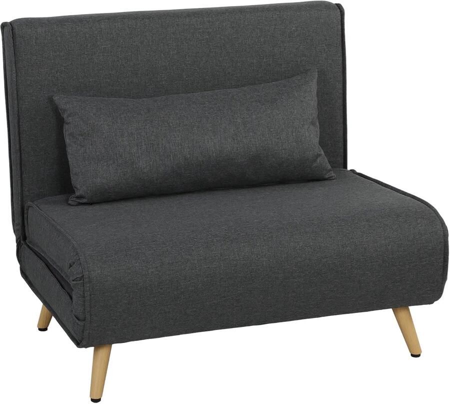 LBB Slaapstoel Uitklapbare 1 persoons Bed of Slaapstoel Zetelbed Zeer comfortabel Vouwbed Grijs Logeerbed slaapfauteuil slaapbank opvouwbaar - Foto 9