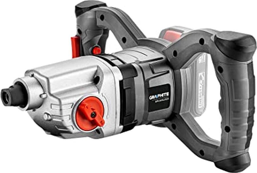 Graphite Akku-Mischer Energy+ 18V Li-lon Geschwindigkeit I. 250-400 min II 350-650 min M14-Griff Gewicht 4 7 kg Mischer von Farbe Trockenmauerschlamm Zementschlamm Beton Mortel