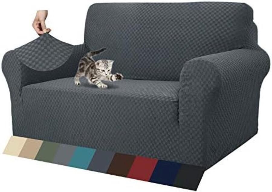 Gratyfied Bankhoes 2 Zitsbank Zetelhoes 2 Zit Bankhoes Stretch Jacquard grijs