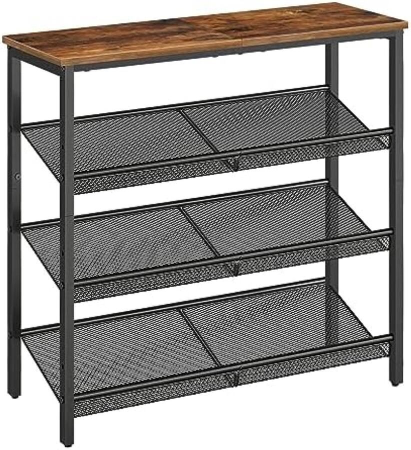 Gravora 4-laags schoenenrek met verstelbare roosters Ruime opbergoplossing