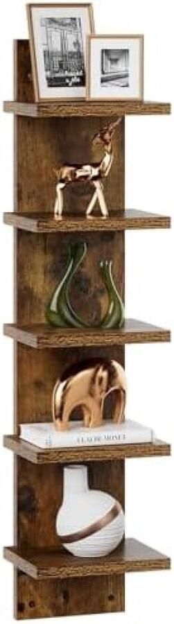 Gravora 5-laags wandrek Ruimtebesparende verticale plank voor sier en opslag