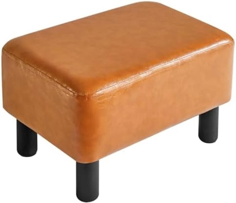 Gravora Comfortabele Voetenbank met Zachte Zitting Oranje
