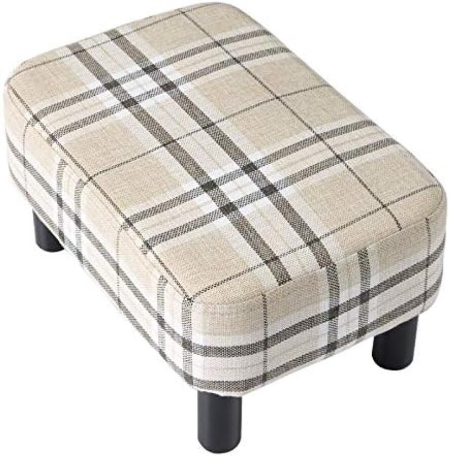Gravora Gestreepte Voetenbank met Zachte Zitting Compacte Woonkamer Poef
