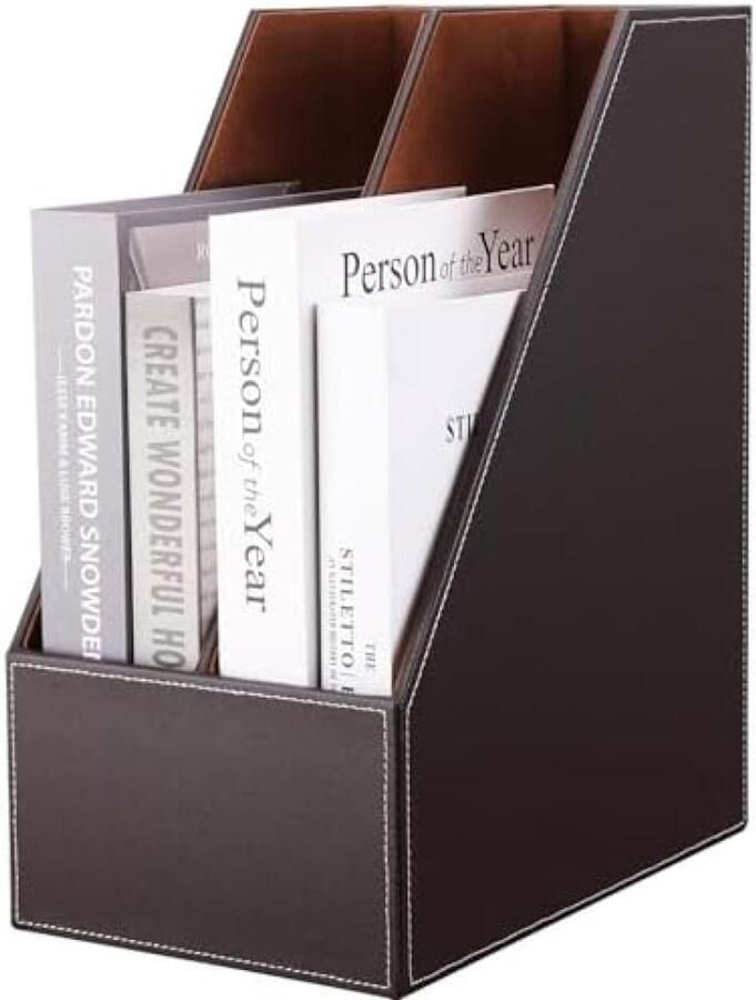 Gravora Houten Documentenhouder met 2 Vakken Bureau Organizer voor Papierwerk