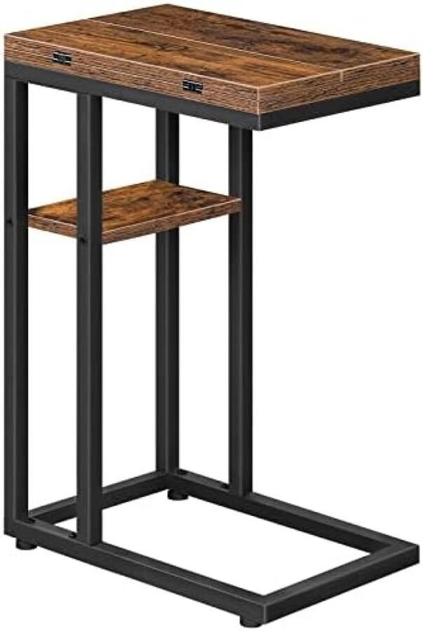 Gravora Opvouwbare C-vormige Bijzettafel Ruimtebesparend Design