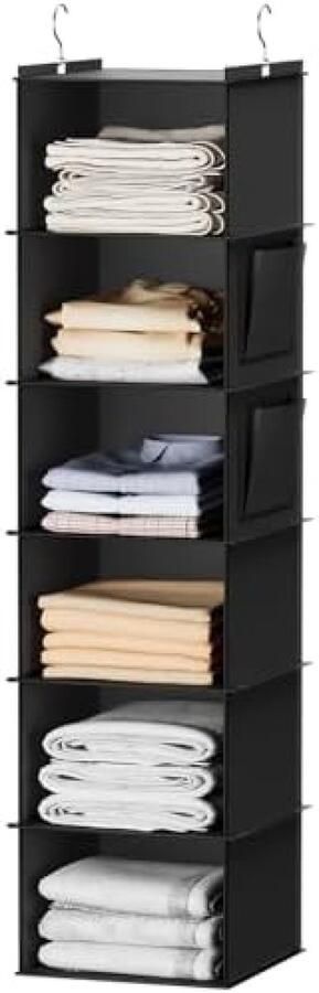 Gravora Opvouwbare Kledingorganizer met 6 Planken en Zijvakken
