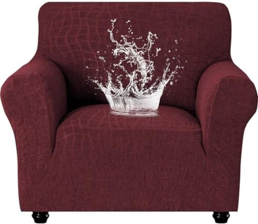 Gravora Rekbare Sofahoes 1-Persoons Waterafstotend en Antislip Bordeauxrood