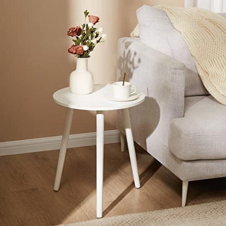 PromoHome Ronde Bijzettafel Stabiel Design met Driehoekige Poten