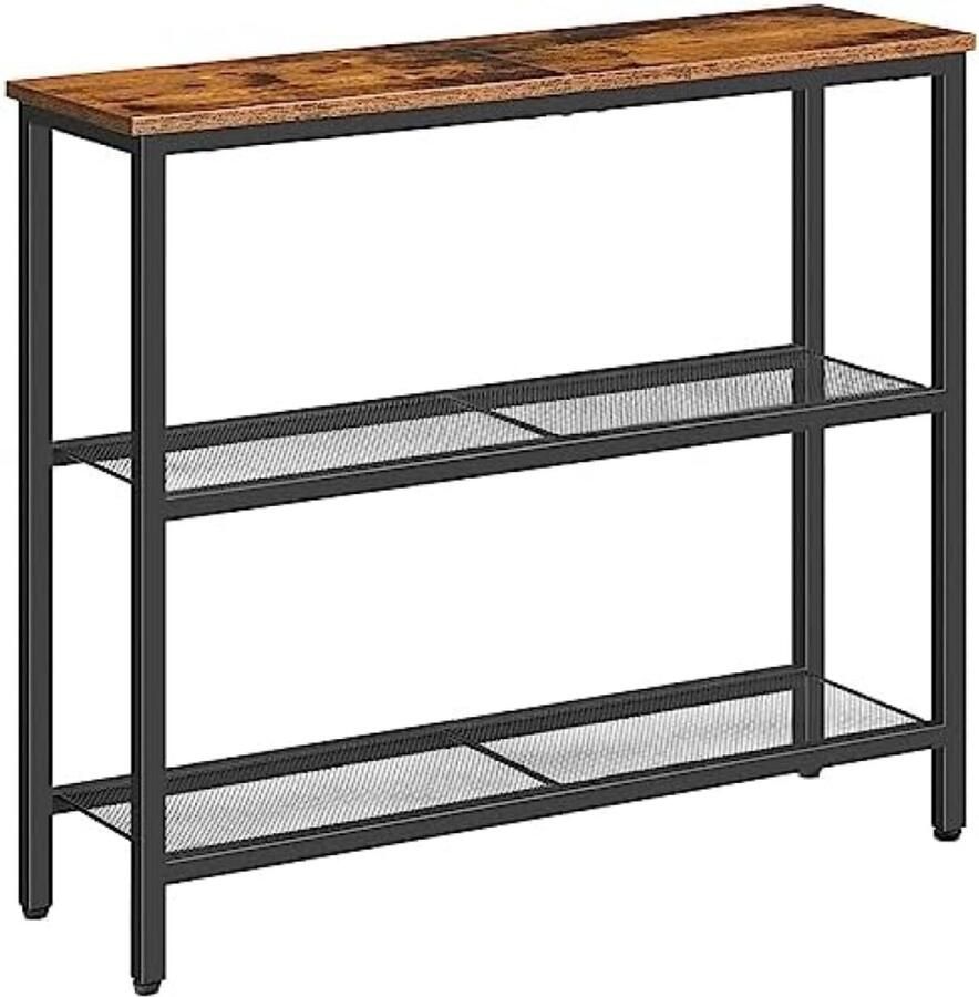 Gravora Smalle Console Tafel met 3 Planken Industriële Woonkamer Meubel
