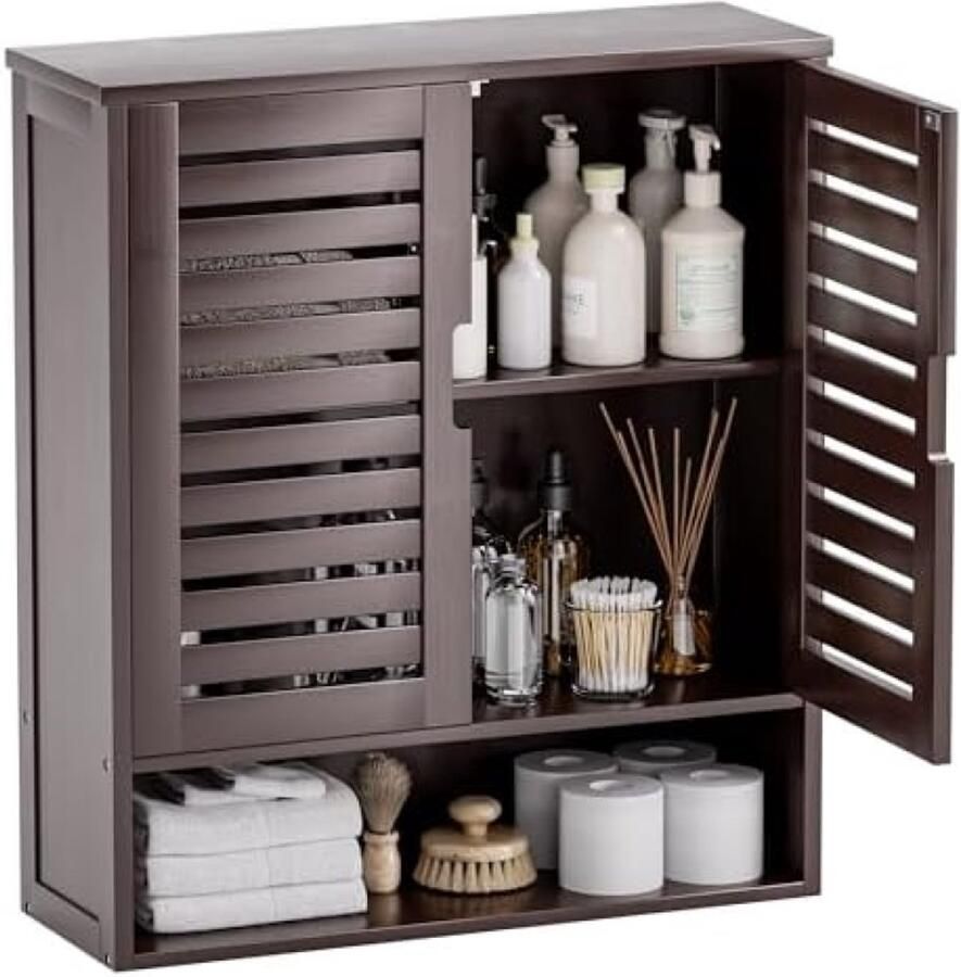 Gravora Wandgemonteerde Badkamerkast met Verstelbare Planken