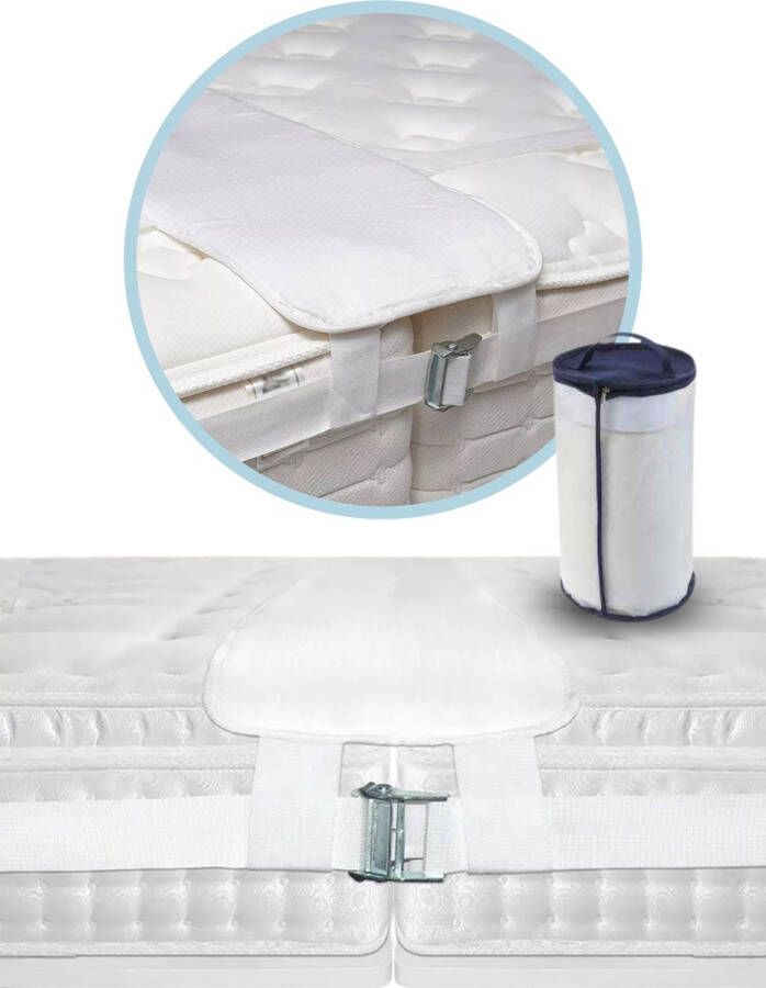 GreatGoodie Matraswig Bedbinder Liefdesbrug Matras Binder De Luxe Met Band 200x30cm Wit