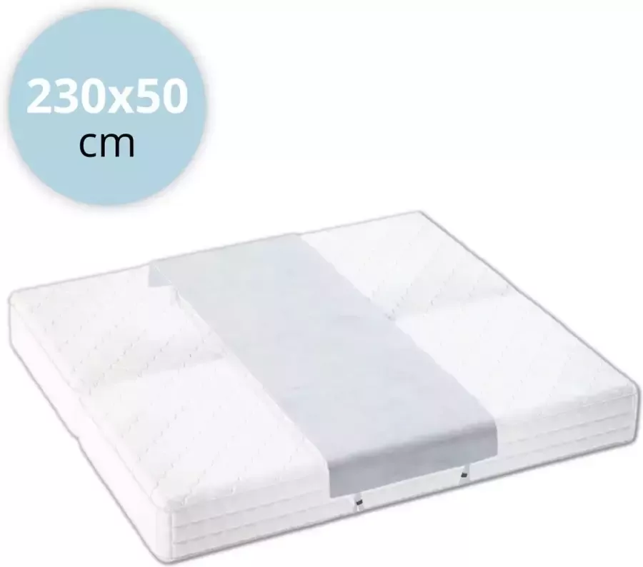 GreatGoodie Matraswig Bedbinder Van Ventilerend Materiaal Liefdesbrug 230x50cm Matras Binder De Luxe Extra Lange Bevestigingsbanden Wit