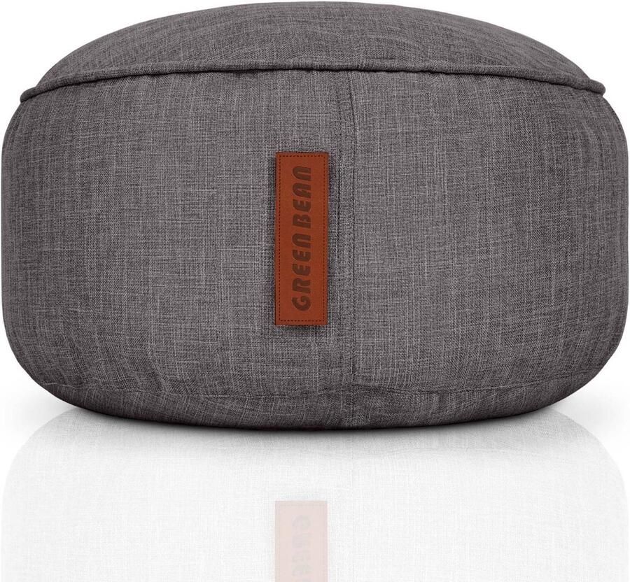 Green Bean Home Linen poef 45x25cm met EPS-korrelvulling Voetenbank voor zitzakken Donkergrijs