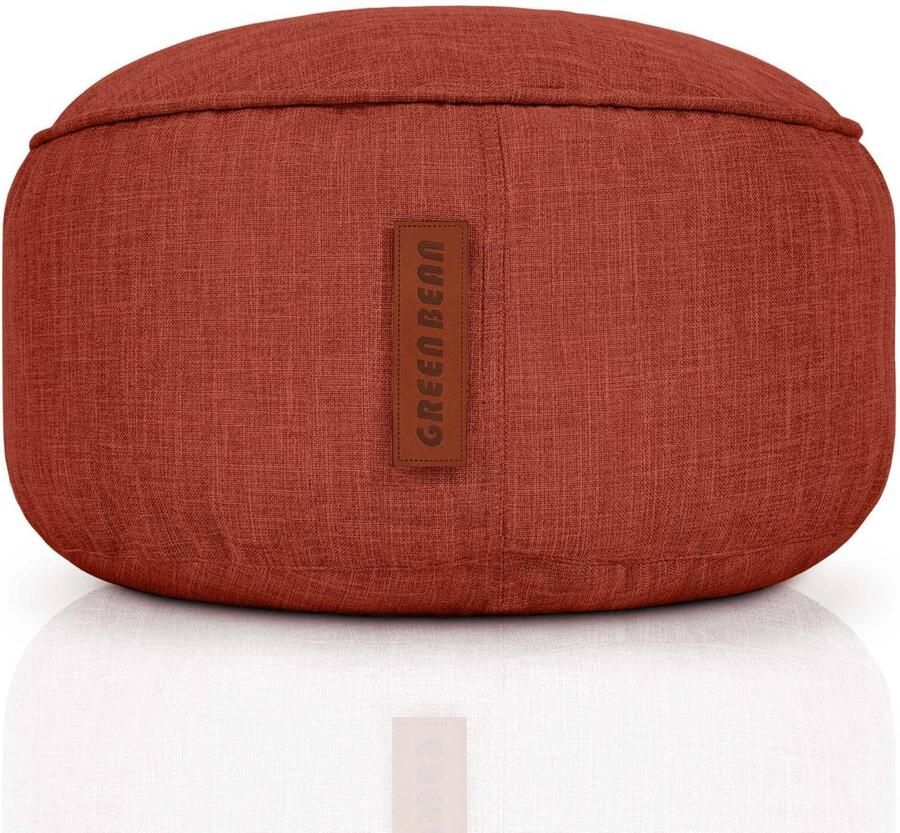 Green Bean Home Linen poef 45x25cm met EPS-korrelvulling Voetenbank voor zitzakken Rood