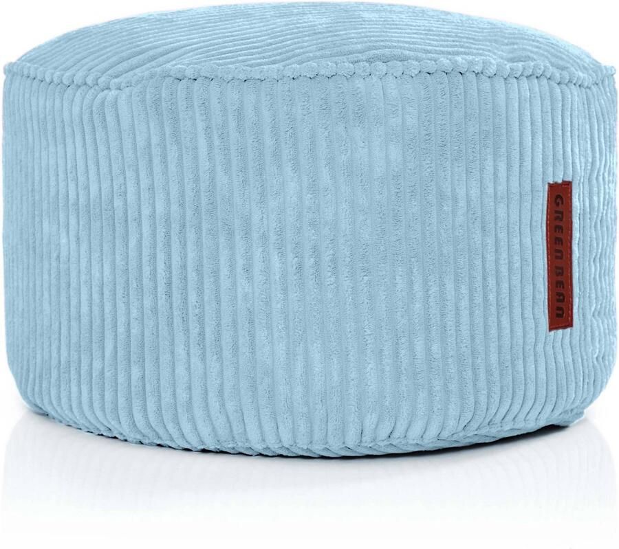 Green Bean Indoor Pouf 45x25cm EPS-kralenvulling & Corduroystof Knuffelzacht Wasbaar Binnen Vloerkussen Ligstoelkussen Zitkussen Kruk Relaxstoel Kinderen Volwassenen Stof Lichtblauw