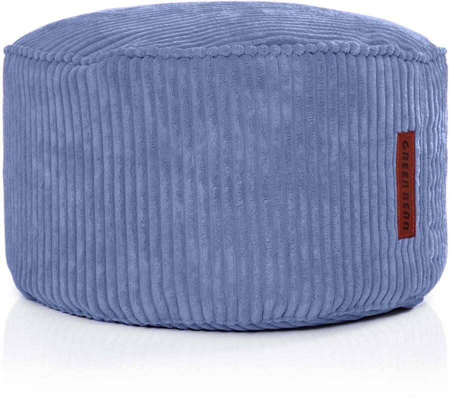 Green Bean Indoor Pouf 45x25cm EPS-kralenvulling & Corduroystof Knuffelzacht Wasbaar Binnen Vloerkussen Ligstoelkussen Zitkussen Kruk Relaxstoel Kinderen Volwassenen Stof Beige